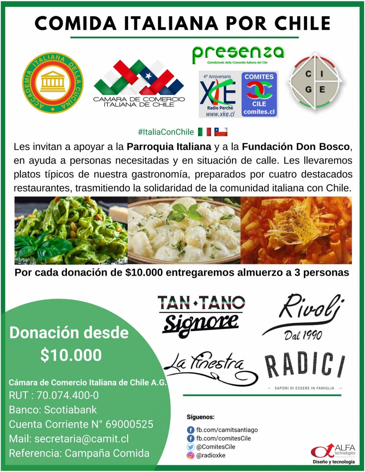 Concluye con gran Éxito “Comida Italiana por Chile” Concluye con gran Éxito “Comida Italiana por Chile”