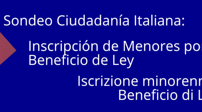 Ciudadania por Beneficio de Ley: sondeo para estimar cantidad de solicitantes